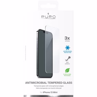 PURO Anti-Bacterial apsauginis Tempered Glass with Antibacterial Protection iPhone 13 Mini Screen