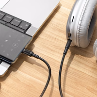 "Borofone" kabelis AUX BL25B Nice - C tipo jungtis su 3,5 mm lizdu - 1 metras, juodas