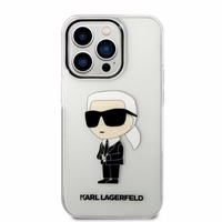 Karl Lagerfeld Ikonik Karl dėklas telefonui iPhone 14 Pro - permatomas