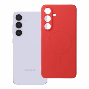 SILICONE MAG DĖKLAS suderinamas su MagSafe SAMSUNG S25 FE raudona