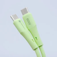 FORCELL F-ENERGY C344 kabelis Type C į Type C QC4.0 PD 3A 60W Silikoninis 1 m žalias