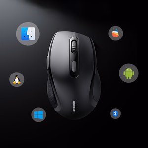 Ugreen Wireless Ergonomic Optical Mouse - Black