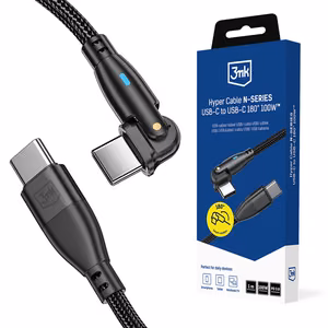 3mk Hyper Cable N-SERIES USB-C / USB-C 1m PD 3.0 QC 3.0 20V / 5A 100W - juodas