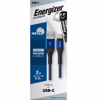 Energizer Ultimate - USB-A to USB-C connecting laidas 2m (mėlynas)