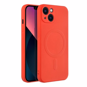 SILICONE MAG COVER dėklas telefonui, suderinamas su MagSafe, IPHONE 13 raudonas