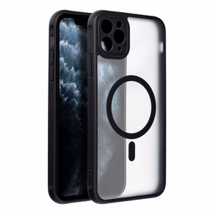 Dėklas telefonui – pilnai matinis magnetinis dėklas, suderinamas su MagSafe IPHONE 11 Pro Max, juodas