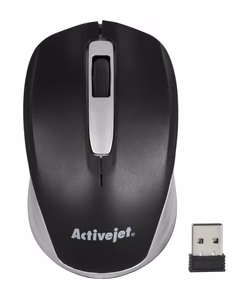 Activejet AMY-313 wireless USB mouse (optical, 1200 DPI, black and gray)