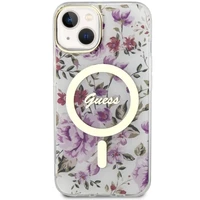 Guess GUHMP14MHCFWST iPhone 14 Plus 6.7" permatomas kietas dėklas Gėlė Magnetinis