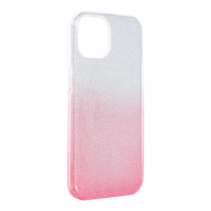 Blizgus dėklas telefonui IPHONE 13 skaidrus/rožinis