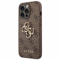 Guess GUHCP14X4GMGBR iPhone 14 Pro Max 6,7 kietas dėklas 4G Big Metal Logo - rudas