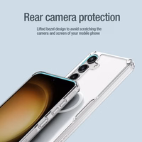 Nillkin Nature Pro šarvuotas dėklas su magnetiniu žiedu Samsung Galaxy S24+ telefonui - baltas