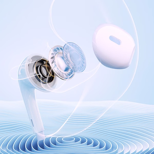 QCY LH1 laidinės ausinės su nuotolinio valdymo pultu ir mikrofonu 1,15 m - baltos spalvos