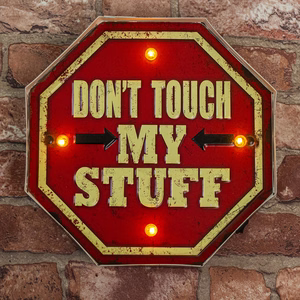 RETRO metalinė iškaba LED Don't Touch Forever Light