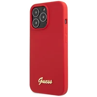 Dėklas Guess GUHCP13XLSLMGRE iPhone 13 Pro Max 6.7" raudona/bordo kietas dėklas Silikoninis Vintage Auksinis Logotipas