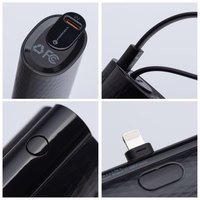 Išorinė baterija Forcell F-Energy Power Plug F5K3 PD 20W 5000 mAh su įmontuotu jungtimi Lightning juoda