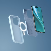 "Etteri" silikoninis "Mag" dėklas iPhone 14 6,1" šviesiai mėlynas