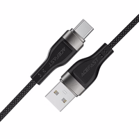 Acefast C11-04 USB-A - USB-C 3A kabelis 1.2m magnetinis pintas - juodas