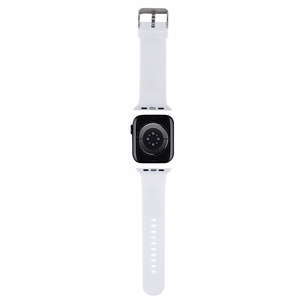 Karl Lagerfeld 3D Rubber Choupette Heads dirželis baltas skirtas Apple Watch 38/40/41mm