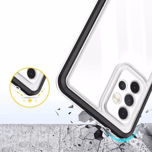 Clear 3in1 dėklas telefonui Samsung Galaxy A73 rėmelio gelis juoda