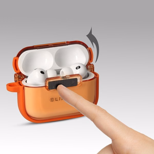 Liavec SlideLock Dėklas for Apple AirPods Pro 3 skaidrus-oranžinis