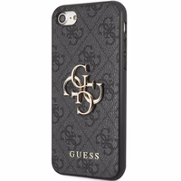 Guess GUHCI84GMGGR iPhone 7/8/SE 2020/2022 pilkas/pilkas kietas dėklas 4G Didelis Metalinis Logotipas