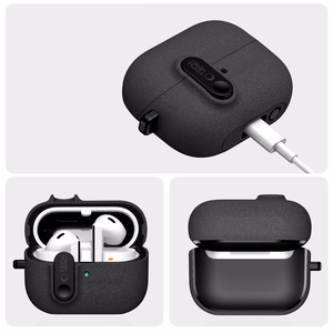 "Tech-Protect" plonas dėklas su kabliuku, skirtas "Samsung Galaxy Buds 3 / 3 FE / 3 Pro" - juodas