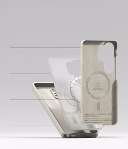 Ringke Silikoninis MagSafe Dėklas for Samsung Galaxy S26 Ultra - smėlinis