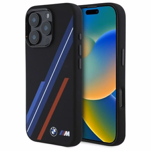 BMW Silikoninis Atsitiktiniai Linijos Magnetinis dėklas iPhone 16 Pro Max - juodas