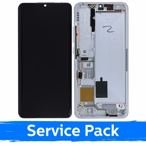 Ekranas skirtas Xiaomi Mi Note 10 (Note 10 Pro / Note 10 Lite) su rėmeliu / Glacier White / (Service Pack)