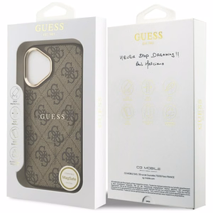 GUESS dėklas IPHONE 17 suderinamas su MagSafe GUHMP17SP4MSEGCW (PU 4G su klasikiniu) rudas
