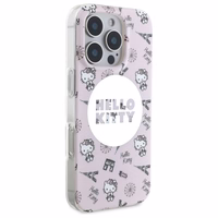 Hello Kitty IML Visur Paryžius magnetinis dėklas iPhone 16 Pro Max - rožinis