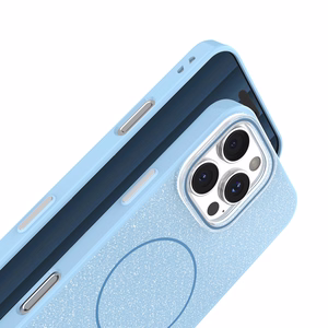 Glitter Thin Mag dėklas for iPhone 17 6,3" mėlynas