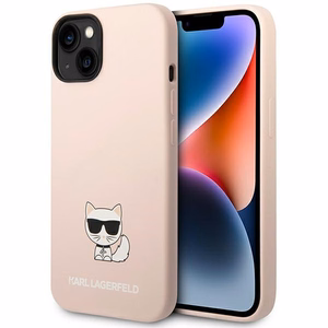 Karl Lagerfeld KLHCP14MSLCTPI iPhone 14 Plus 6.7 "kietas dėklas šviesiai rožinis / šviesiai rožinis Silikoninis Choupette Kūnas