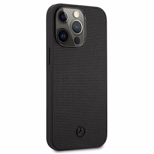 Mercedes odinis tinklelio metalinis logotipo dėklas iPhone 13 Pro / iPhone 13 - juodas
