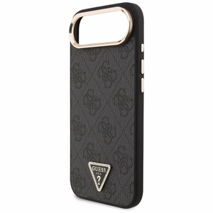 GUESS dėklas telefonui IPHONE 17 Air, suderinamas su MagSafe GUHMP17MP4GTDGMK (4G PU W/ Triangle Logo) auksinis ir juodas
