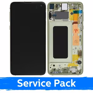 Ekranas skirtas Samsung G970 S10e su rėmeliu / Yellow / (Service Pack)