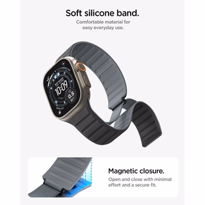 Spigen Athlex Air M dirželis Apple Watch 44 / 45 / 46 / 49 mm, juodas ir pilkas