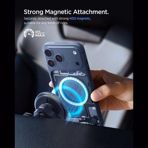 "Spigen EV15MAQ Essential Qi2 MagSafe" automobilio oro ventiliacijos laikiklis - juodas