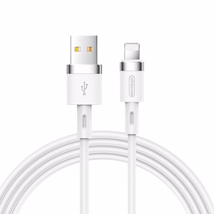 Joyroom skystas silikoninis duomenų kabelis N2 USB-A / Lightning 2.4A 1.2m - baltas