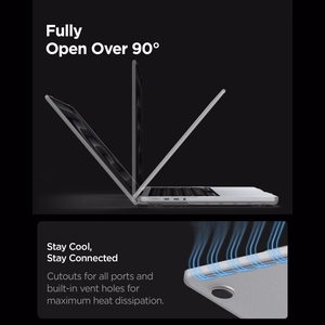 Spigen AirSkin dėklas, skirtas MacBook Pro 16" 2021 / 2023 / 2024 / 2025 / 2026 – skaidrus matinis