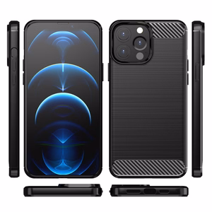 Carbon Case гибкий TPU чехол для iPhone 13 Pro Max чёрный