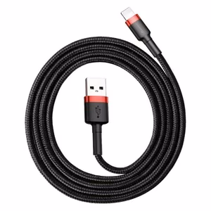 Baseus Cafule USB Lightning laidas 2,4A 1 m (raudonas ir juodas)