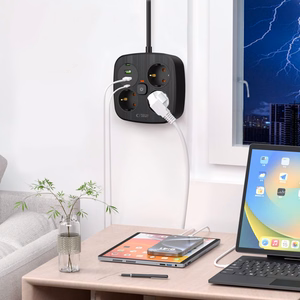 Удлинитель Tech-Protect PCS3X4 3 розетки 2xUSB-A 2xUSB-C 200 см - чёрный