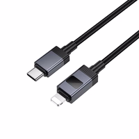 Kabelis USB C į Lightning Hoco PD 27W su ekranu 1 m X118 juodas