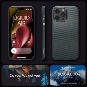 Spigen Liquid Air dėklas telefonui iPhone 16 Pro Max - žalias