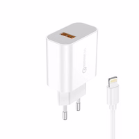 FONENG tinklo įkroviklis EU46 18W 1xUSB QC3.0 + laidas Lightning baltas