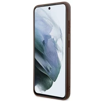 Guess GUHCS23SG4GFBR S23 S911 rudas/rudas kietas dėklas 4G Metal Gold Logo