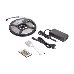 LED apšvietimo rinkinys (RGB LED juosta, spalvų valdiklis, maitinimo šaltinis)