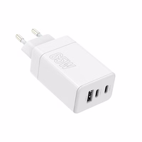 "Maxlife MXTC-08-65ACC PD QC įkroviklis 2x USB-C 1x USB 65W baltas