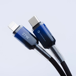 FORCELL F-ENERGY C356 kabelis Type C į Lightning PD 3A 27W Gradient 1 m juodas